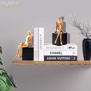 Modern Girl Statues Decorative Bookend Set. Add Modern Touch to Any Shelf or Table with These Unique Art of Confident Girl Statues. Use Them as Bookends Or Décor to Your Home and Office Modern Vibe!