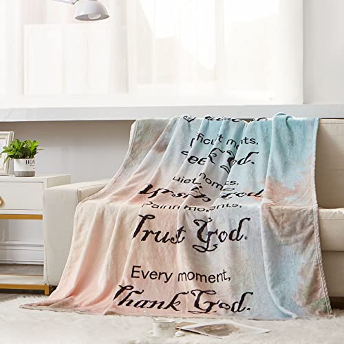 BOOPBEEP Healing Throw Blanket with Inspirational Thoughts and Prayers- Religious Soft Throw Blanket Inspirational Blankets and Throws 40x50 Inch Throw Blankets Perfect Caring Gift for Women Men