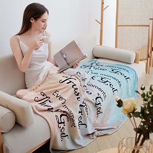 BOOPBEEP Healing Throw Blanket with Inspirational Thoughts and Prayers- Religious Soft Throw Blanket Inspirational Blankets and Throws 40x50 Inch Throw Blankets Perfect Caring Gift for Women Men