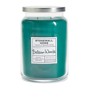 stonewall home balsam woods, large apothecary jar candle