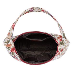 Signare Tapestry Hobo Shoulder bag slough purse for Women with Flower Meadow Design