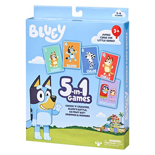 Bluey 5-in-1 Card Game Set - Includes 53 Jumbo Cards