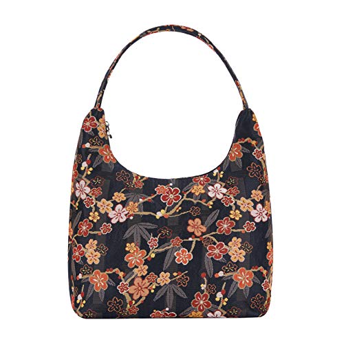 Signare Tapestry Hobo Shoulder bag slough purse for Women with Ume Sakura Japanese Style