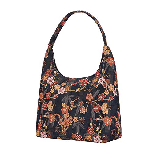 Signare Tapestry Hobo Shoulder bag slough purse for Women with Ume Sakura Japanese Style