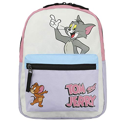 Tom & Jerry Classic Cartoon Characters Color Blacked Nylon Mini Backpack