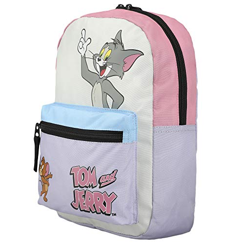 Tom & Jerry Classic Cartoon Characters Color Blacked Nylon Mini Backpack