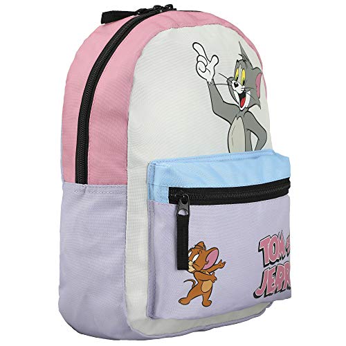 Tom & Jerry Classic Cartoon Characters Color Blacked Nylon Mini Backpack