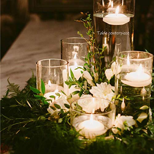 12Pcs Floating Candles for Centerpieces 4 Hours 1.7 Inch Burning White Unscented Classic Floating Candles for Weddings, Parties,Spa,House-Warming,Holiday and Home Decorations