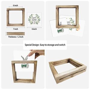 Easter Decorations Farmhouse Easter Home Decor Easter Signs 36 Interchangeable Sayings with 3 Wooden Frames Easter Spring Decorations for Office and Living Room Tiered Tray Decor Table Desk Wall Decor Seasonal Decoration Holiday Gift