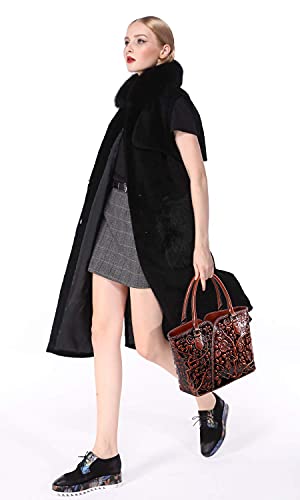 PIJUSHI Designer Handbags For Women Floral Purses Top Handle Handbags Satchel Bags Genuine Leather Wallets for Women Floral Wallet Wristlet Ladies Clutch Purses with Tassel