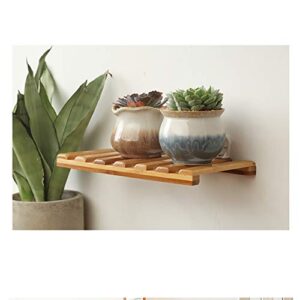 HomDSim 10 inch Bamboo Wall Shelves with Seamless Nail Creative Solid Wood Decorative 3 Pack Shelf Floating Storage Shelves for Kitchen Living Room Bathroom