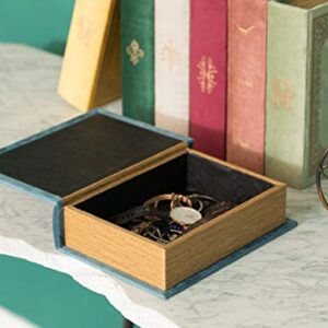 Decorative Vintage Book Shaped Trinket Storage Box - Blue