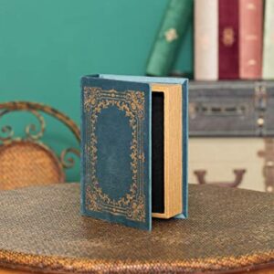 Decorative Vintage Book Shaped Trinket Storage Box - Blue