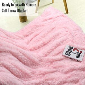 Homore Soft Fluffy Blanket Fuzzy Sherpa Plush Cozy Faux Fur Throw Blankets for Bed Couch Sofa Chair Decorative, 50''x60'' Baby Pink