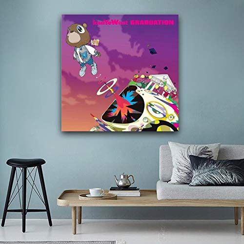 Kanye West (Graduation) - Album Cover Canvas Art Poster and Wall Art Picture Print Modern Family bedroom Decor Posters 12"×12"(30*30cm)