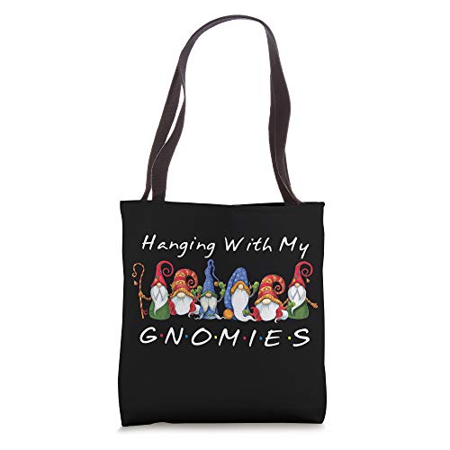 Chillin' With My Gnomies Funny Gnome Christmas Gift Tote Bag