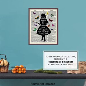 Alice Wonderland Quote, Saying - Dictionary Wall Art Print - 8x10 Photo Picture - Home Decor for Women, Kids, Girls Bedroom - Cool Gift - Unframed Poster