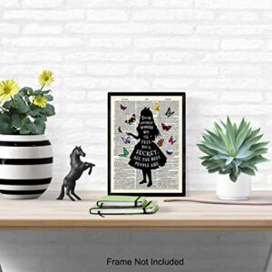 Alice Wonderland Quote, Saying - Dictionary Wall Art Print - 8x10 Photo Picture - Home Decor for Women, Kids, Girls Bedroom - Cool Gift - Unframed Poster