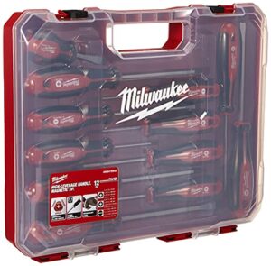 milwaukee set of 12 tri-lobe screwdrivers 4932472003,red