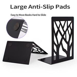 Metal Bookends-Heavy Book Ends for Shelves,Book Shelf Holder Home Decorative,Black Bookend Supports (2)