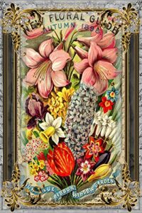 graman floral vintage seed packet metal sign flower painting vintage tin sign country home decor for home, living room, kitchen,bathroom decoration 8x12inch