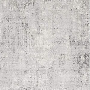 Rugs.com Caspian Collection Area Rug – 4' x 6' Gray Low-Pile Rug Perfect for Entryways, Kitchens, Breakfast Nooks, Accent Pieces