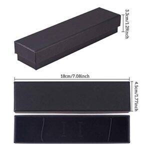 BENECREAT 12 Pack Black Necklace Cardboard Jewellery Box 7x1.7x1.3 Kraft Paper Box Long Jewellery Gift Box with Sponge for Necklace Jewellery Presentation