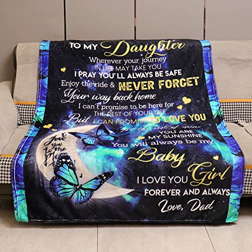 WSYEAR Mothers Day Birthday Gifts for Daughter Adult,Daughter Gifts from Dad Daughter Blanket for Mother's Day Birthday Anniversary Wedding 60X50