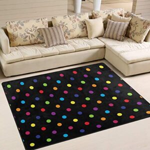 wihve area rugs for bedroom living room colorful polka dot black decorative floor rugs large rug 5 x 7 feet