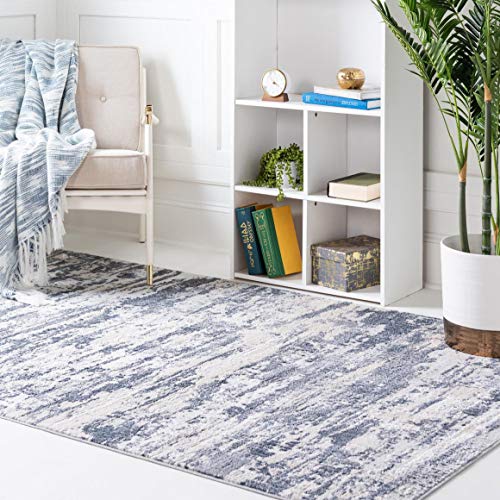 Rugs.com Caspian Collection Area Rug – 8' x 10' Gray Low-Pile Rug Perfect for Living Rooms, Large Dining Rooms, Open Floorplans