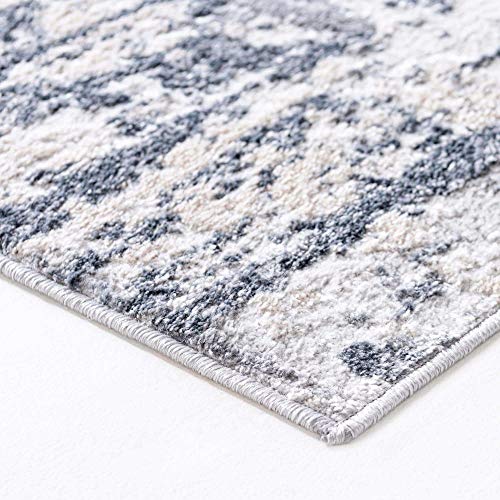 Rugs.com Caspian Collection Area Rug – 8' x 10' Gray Low-Pile Rug Perfect for Living Rooms, Large Dining Rooms, Open Floorplans