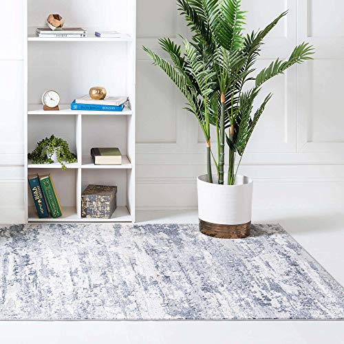 Rugs.com Caspian Collection Area Rug – 8' x 10' Gray Low-Pile Rug Perfect for Living Rooms, Large Dining Rooms, Open Floorplans