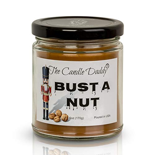 Bust A Nut, Banana Nut Bread Scented Candle - Funny Holiday Candle for Christmas, New Years - Long Burn Time, Holiday Fragrance, Hand Poured in USA - 6oz