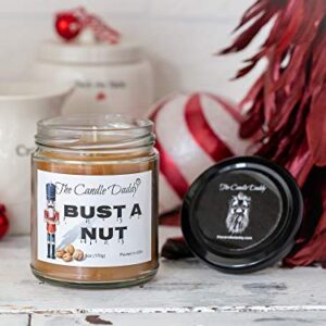 Bust A Nut, Banana Nut Bread Scented Candle - Funny Holiday Candle for Christmas, New Years - Long Burn Time, Holiday Fragrance, Hand Poured in USA - 6oz