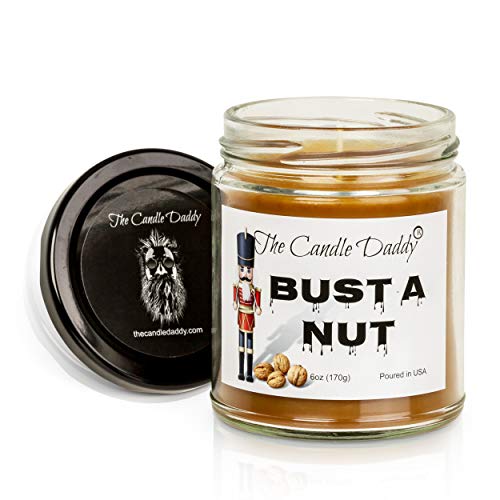 Bust A Nut, Banana Nut Bread Scented Candle - Funny Holiday Candle for Christmas, New Years - Long Burn Time, Holiday Fragrance, Hand Poured in USA - 6oz