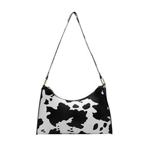 caviotess fashion cow print women tote shoulder bag pu leather clutch purse and handbag wallet travel bag