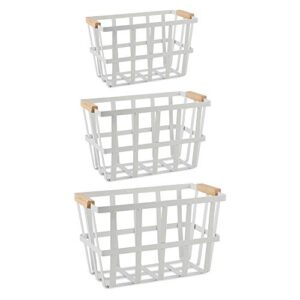 dii urban metal basket contemporary storage container, white, basket set, 3 piece