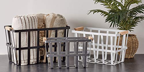 DII Urban Metal Basket Contemporary Storage Container, White, Basket Set, 3 Piece