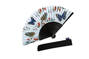 salutto handheld floral pattern fabric fans summer cools perfect for weddings, parties and church events butterfly