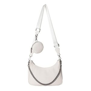 small crossbody hobo handbags for women, multipurpose soft shoulder bag with coin purse 2pcs/set