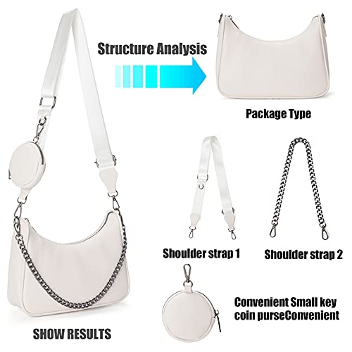 Small Crossbody Hobo Handbags for Women, Multipurpose Soft Shoulder Bag with Coin Purse 2pcs/set