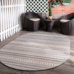 nuLOOM Teofila Aztec Indoor/Outdoor Area Rug, 8' Square, Grey