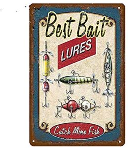 best bait lures fishing tools fish hook metal tin sign 8×12 inch home decoration bar cafe club wall decoration sign