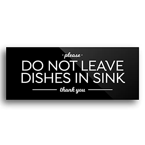 Reilly Originals 2x5 Inch Please Do Not Leave Dishes in Sink Sign ~ Ready to Stick ~ Premium, Durable