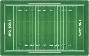 brumlow mills washable sports field print indoor or outdoor rug for living area or play room, bedroom mat, patio carpet or entryway rug, 5′ x 8′, football
