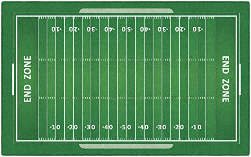 Brumlow MILLS Washable Sports Field Print Indoor or Outdoor Rug for Living Area or Play Room, Bedroom Mat, Patio Carpet or Entryway Rug, 5' x 8', Football