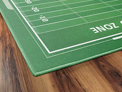 Brumlow MILLS Washable Sports Field Print Indoor or Outdoor Rug for Living Area or Play Room, Bedroom Mat, Patio Carpet or Entryway Rug, 5' x 8', Football