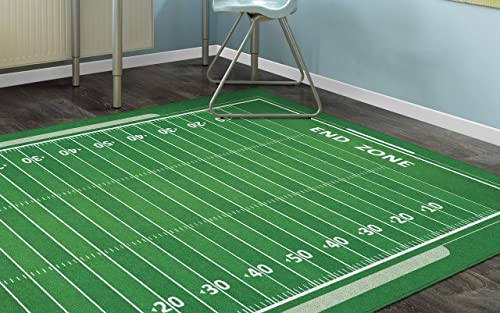 Brumlow MILLS Washable Sports Field Print Indoor or Outdoor Rug for Living Area or Play Room, Bedroom Mat, Patio Carpet or Entryway Rug, 5' x 8', Football