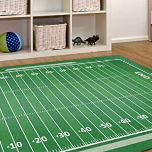 Brumlow MILLS Washable Sports Field Print Indoor or Outdoor Rug for Living Area or Play Room, Bedroom Mat, Patio Carpet or Entryway Rug, 5' x 8', Football