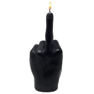 gute middle finger candle – hand gesture fck you candle (black)